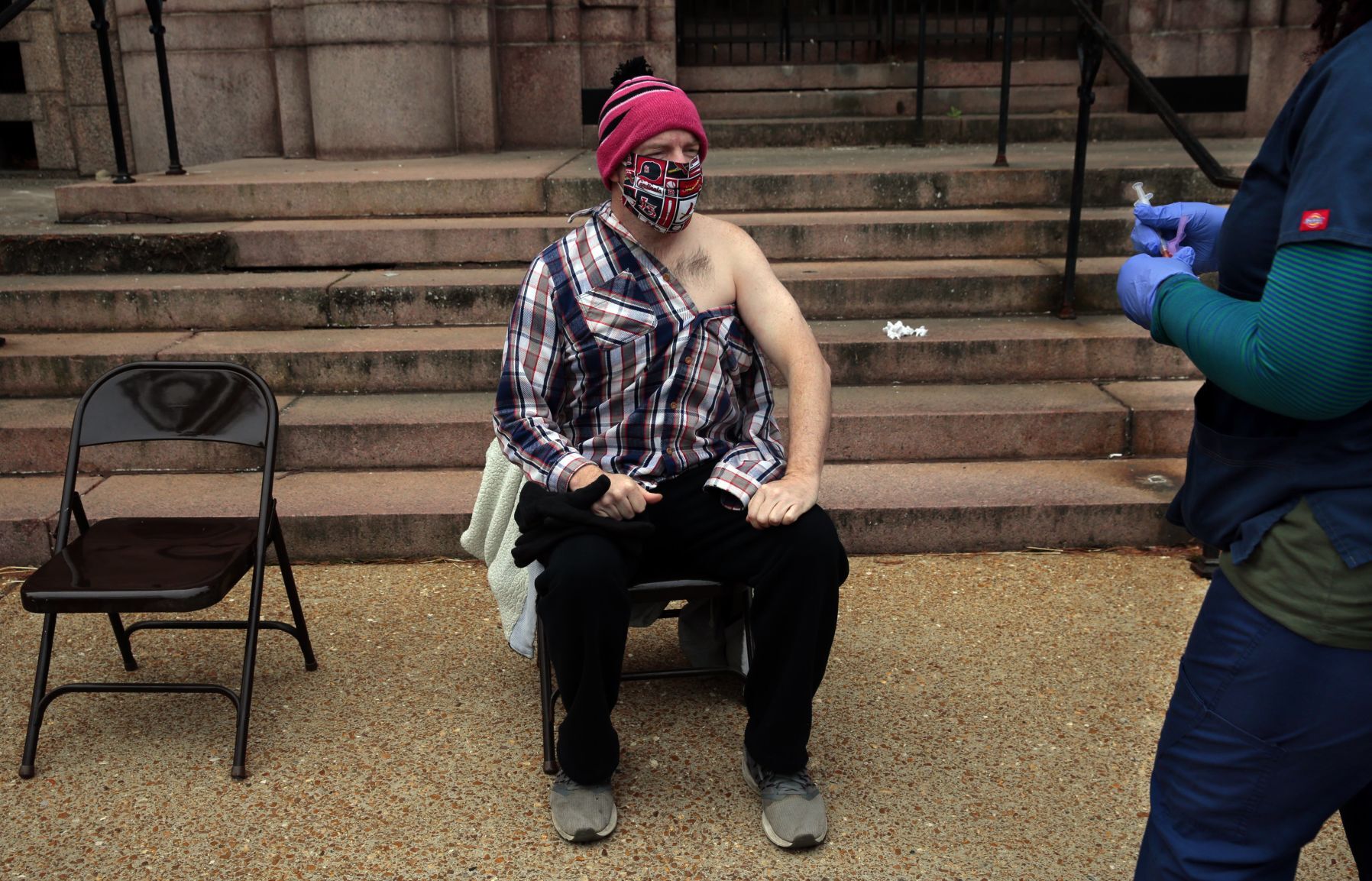 Vaccines brought to downtown homeless